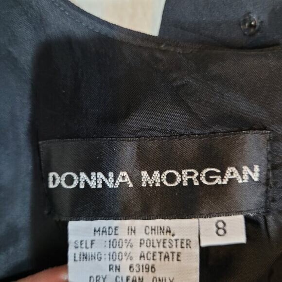 Vintage 1980s Donna Morgan Little Black‎ Dress - Size 8 - Picture 5 of 8